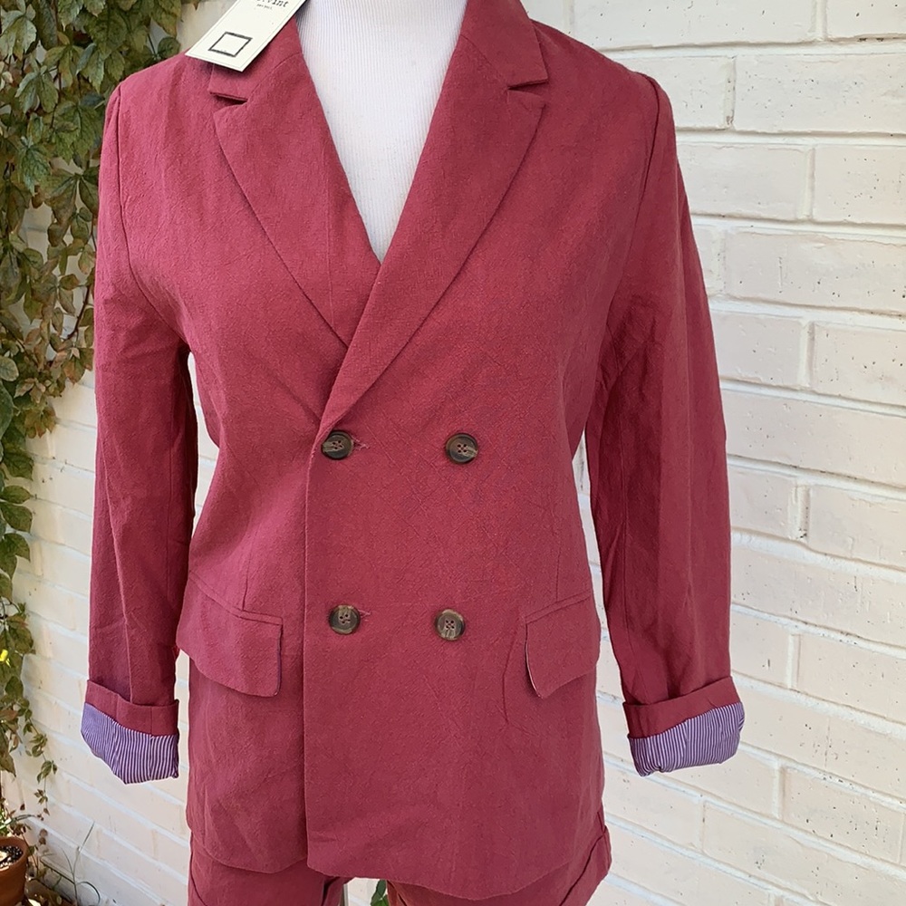 NEW Anthropologie mo:vint Blazer Linen Size Small